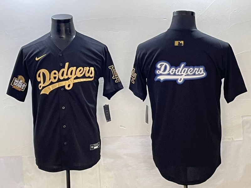 Men Los Angeles Dodgers Blank Black Gold Nike MLB Jersey style 0024->los angeles dodgers->MLB Jersey